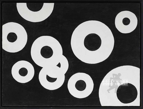 19X25 BOB K. BLK CNVS-WHT CIRCLES/