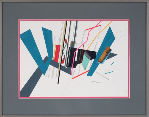 20X25 RUTH GRAFIC LINES ON WHT/GRAY