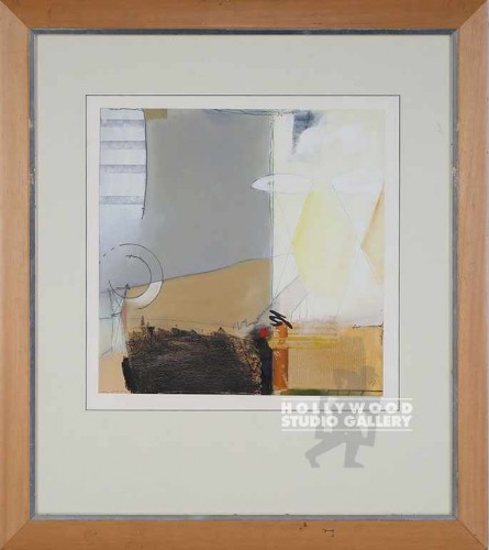 38X34 ELI ABSTRACT/ LT.GRAY-YEL