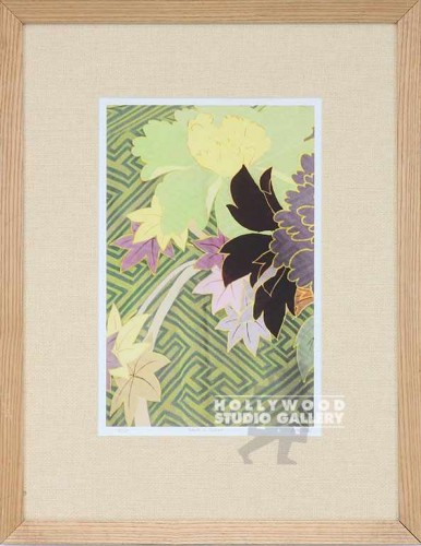 26X20 UTAY FLOWERS IN GREENS / ASH