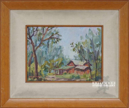 16X19 BUSHART TREES-RED HOUSE CNVS