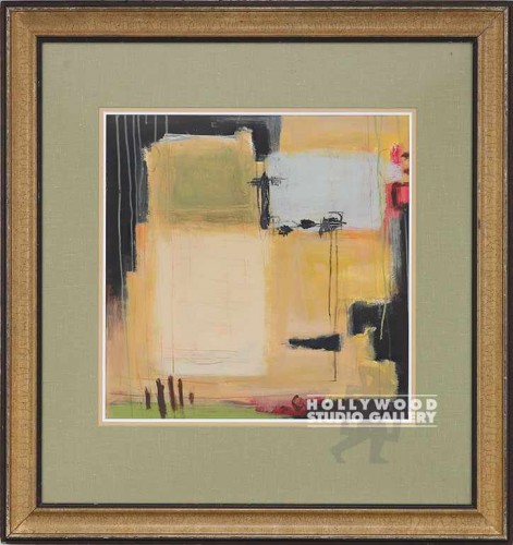 42X40 WYNTER ABSTR W/GRN MAT/CRACKL