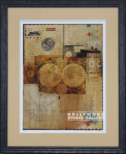 35X28 ZELDA PAR AVION-COLLAGE/ BLK