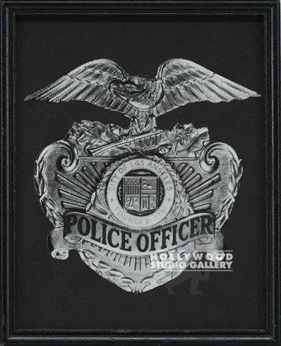 11X9 BXW LA CITY POLICE BADGE/BLACK