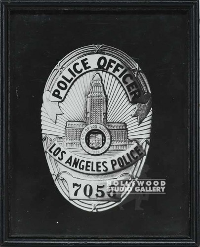 11x9 BXW PHOTO/LAPD BADGE/BLACK