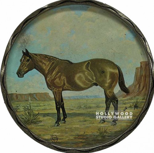 11" Decorative TIn Platter/Horse