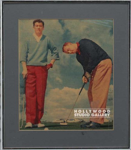 14x12 Vintage/2 Men Golfing/Mtl Frm