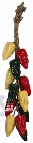 18x10" Multi-Color Pepper Ceramic Garland