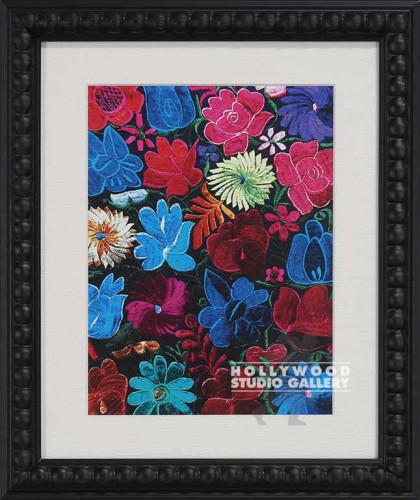 15x12COLORFUL FLORAL BLCK KNOBB FRM