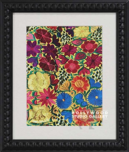 15x12COLORFUL FLORAL BLCK KNOBB FRM