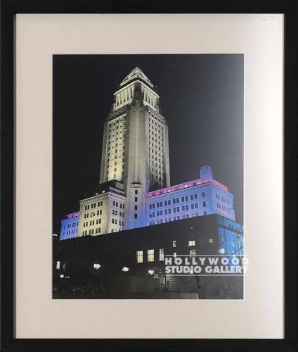15x12 L.A. Night City Hall Blck Frm