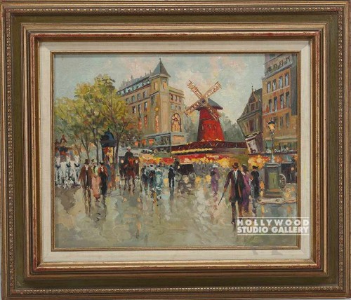 25x28 Euro/Red Windmill/Street Scpe