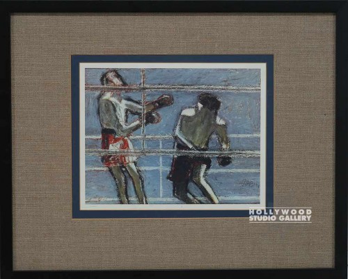 17x21 Boxing Sketch/Matted/Framed