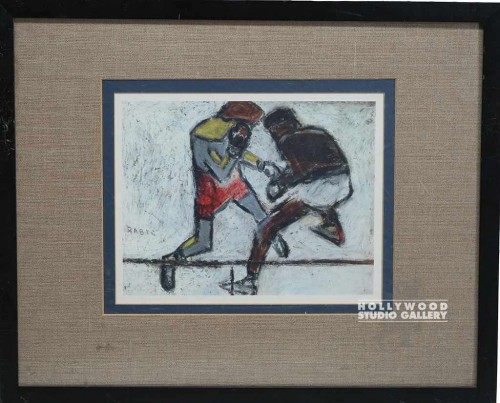 17x21 Boxing Sketch/Matted/Framed