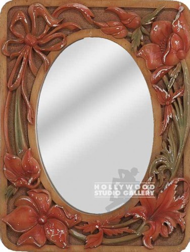 17x12 FLOWERS/FRAMED MIRROR OVAL