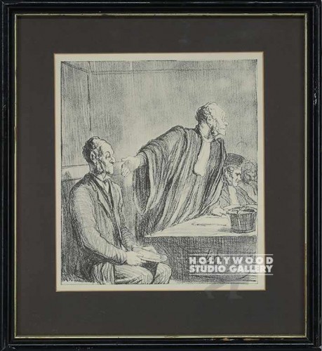 15x13 DAUMIER ETCHING/COURTROOM/WD