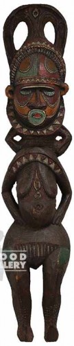 4 Foot African Carved Wood Figure