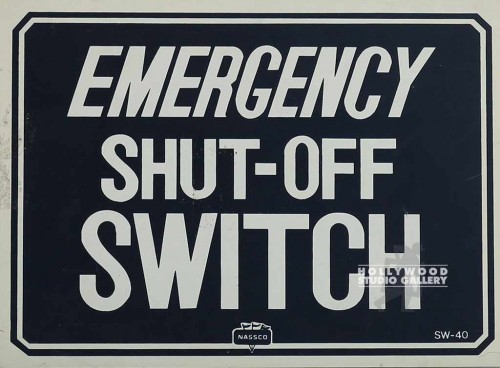 9x12 Emergency Shut-off Switch/Sign