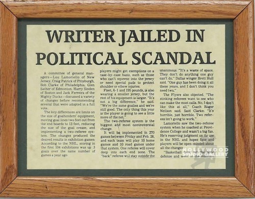 7x9 Writer Jailed.../Framed Article
