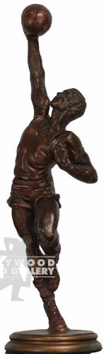 18" FAUX BRINZE/BASKETBALL STATUE