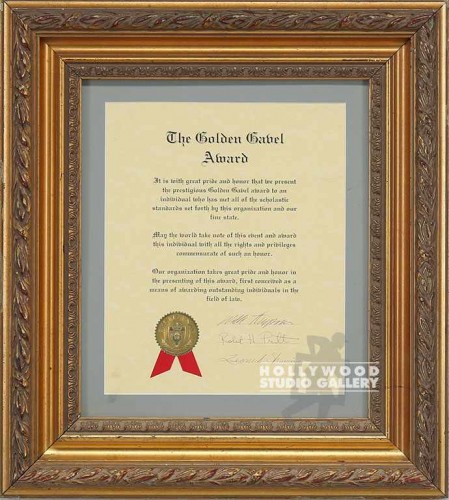 CUSTOM CERTIFICATE/GOLD FRAME