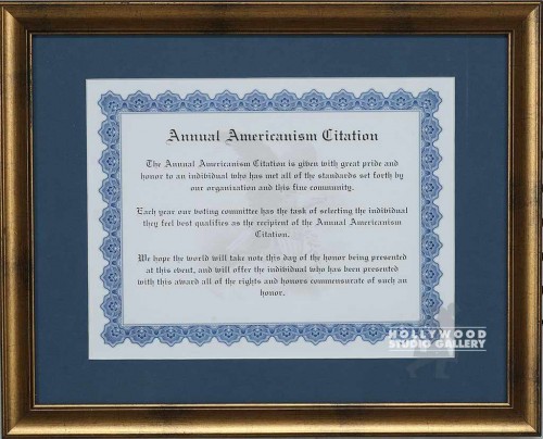 13x15 Annual Americanism Cert