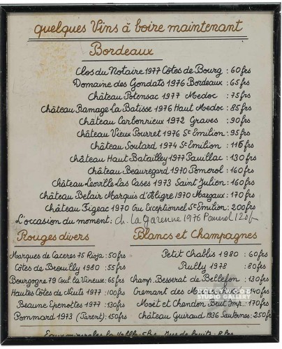 11x9 French Wine Menu