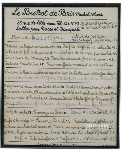 11x9 French Menu