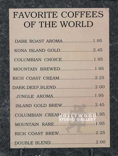 16X12 FAVORITE COFFEES/CHART