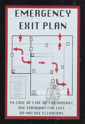 19X13 EMERGENCY EXIT PLAN BLK FRM