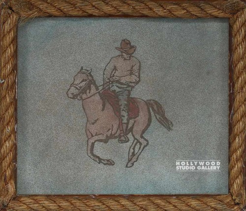 11X10 MAN ON HORSE/BRN WOOD FRM