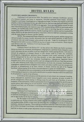 10x7 Hotel Rules/Silver Frame