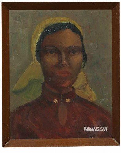 22x18 Painting Of A Women/Brwn Frm