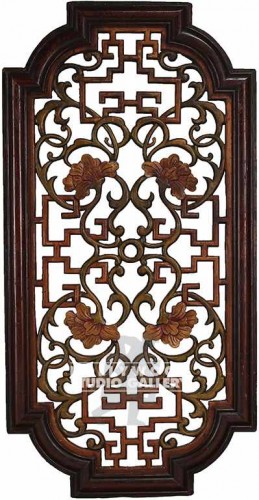 61x31 Wooden Oriental Carved Screen