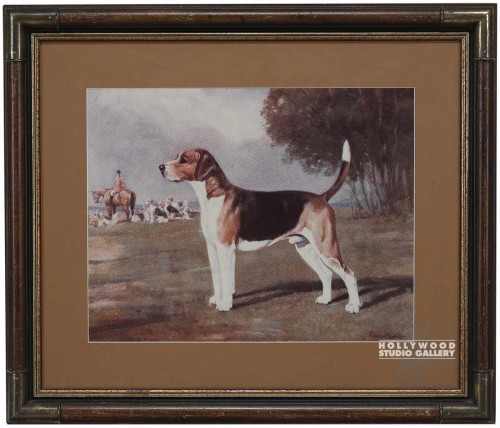 24x28 Hunt Dog Print Framed