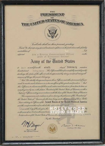 15x11 U.S. President Cert Army Blck