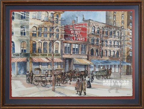 38x50 Watercolor Orig./Street Scene
