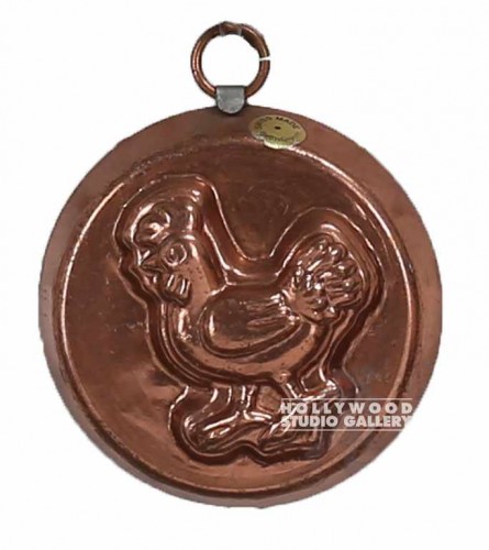 4" Dia. Copper Jello Mold Chicken