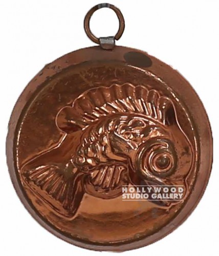 4" DIA. COPPER JELLO MOLD FISH
