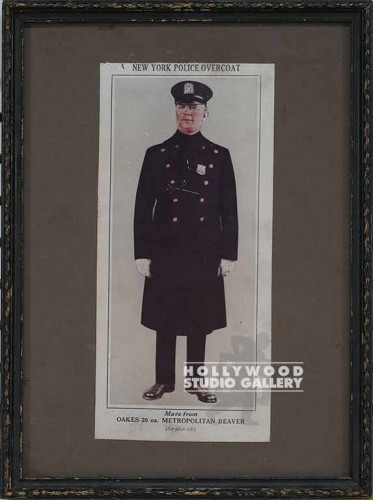12X9 COLOR PHOTO/NYPD OVERCOAT/WOOD