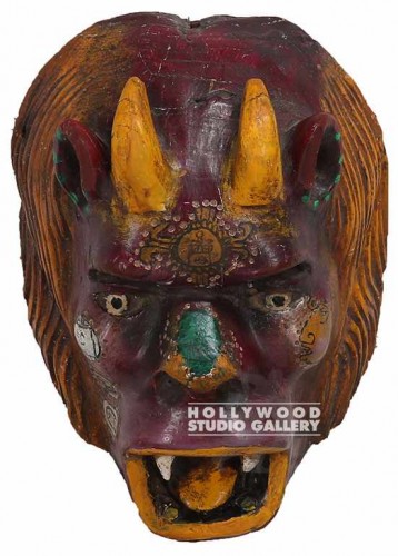 12x9x6 Gorilla/Horns Wooden Mask