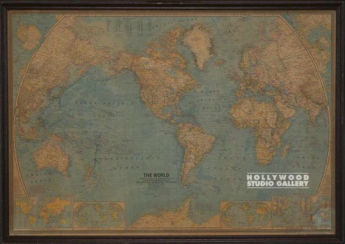 32x45 WORLD MAP /FRAMED