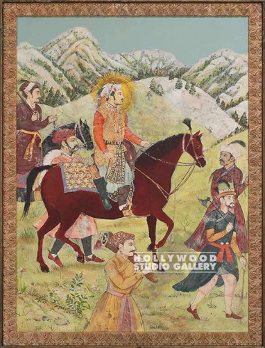 47x35 HINDU PRINCE ON HORSE