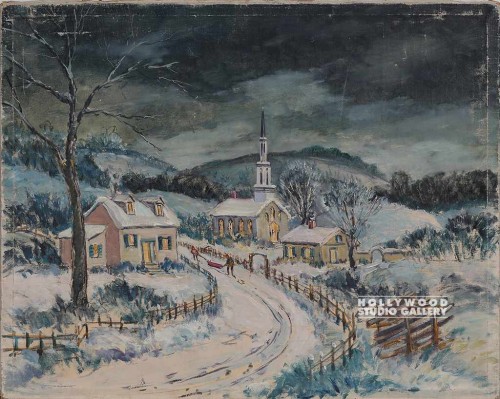 24x30 TOWN/SNOW UNFRAMED CANVAS