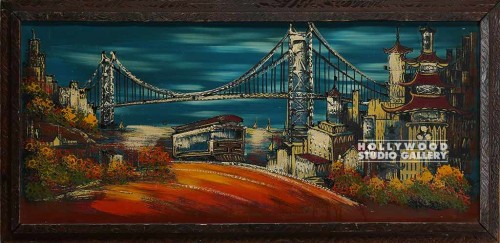 21X43VINTAGE S.F GOLDN GATE/BRWN FR