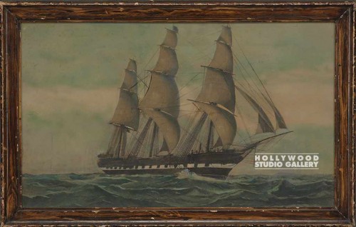 22X34 SAIL SHIP/PERIOD PC./FRAMED
