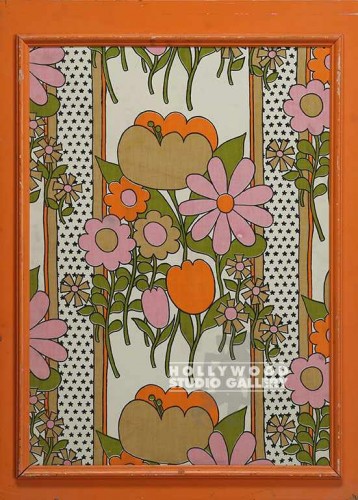 33X24 70`S PINK-ORANGE FLORAL/ORNGE