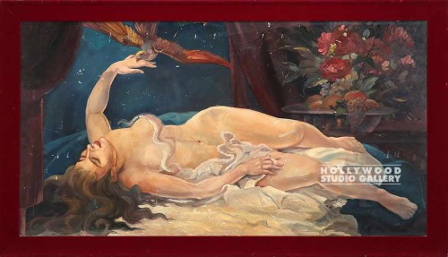 36X64 RECLINING NUDE RED VELVET FR
