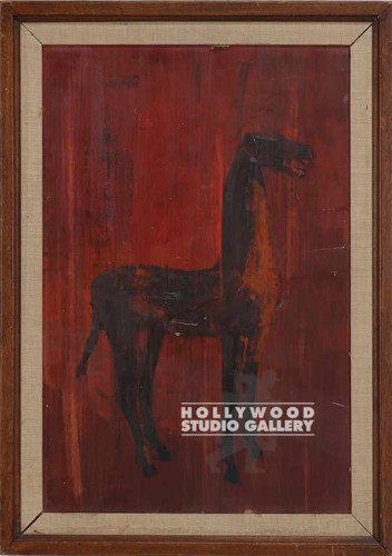 28x20 CHARACTER RED/BLK HORSE