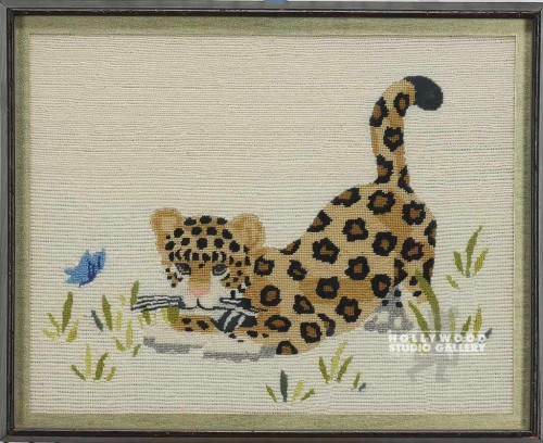 17X21 LEOPARD NEEDLE POINT FOX GALL